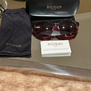 Balmain Red and Gold Eyewear